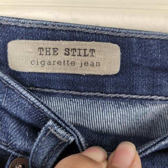 AG Adriano Goldschmied Sz 27 Reg The Stilt Cigarette Jeans Medium Wash Women's - Picture 10 of 12